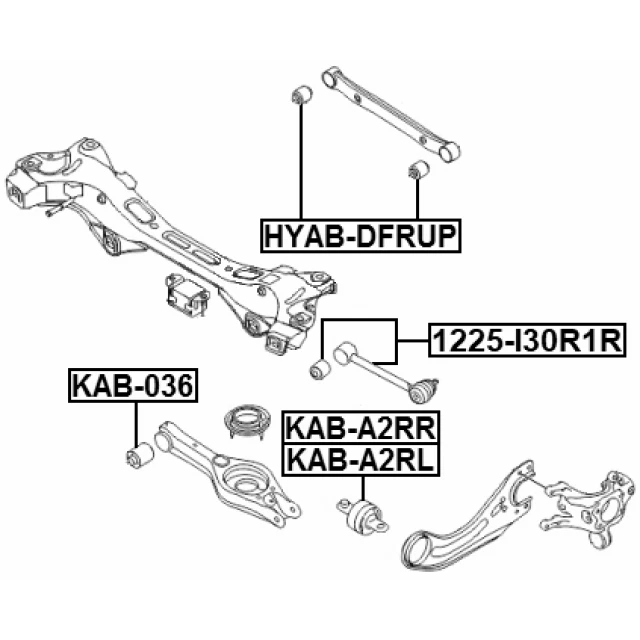 Rear Left Control Trailing Arm Bush FEBEST KAB-A2RL for Hyundai i30 Kia Ceed - Image 2 of 4