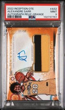 2022-23 TOPPS OTE INCEPTION ALEXANDRE SARR /10 ORANGE PATCH AUTO PSA 9 Game Used