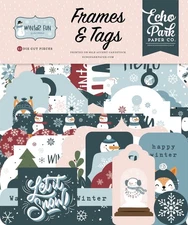 Echo Park Ephemera-Frames & Tags, Winter Fun