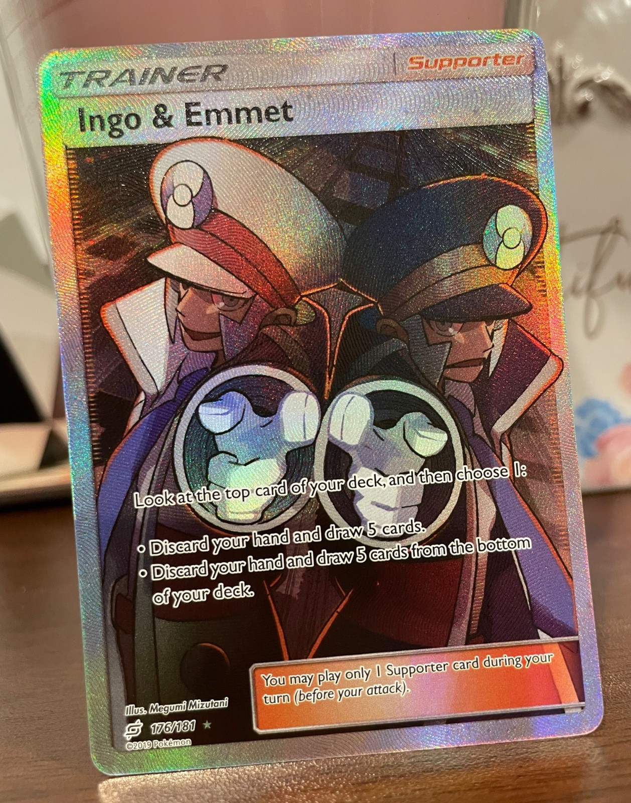 Pokemon TCG Ingo & Emmet Full Art Card 176/181 Sun Moon Team Up Holo NM