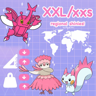 Pokémon GO Shiny XXS/XXL REGIONAL Pokémon 20k-80k dust ONLY - Read Description