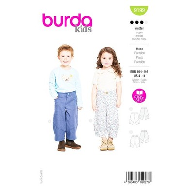 Burda Kids Schnittmuster Nr. 9199 - Hose - leichte Baumwollhose