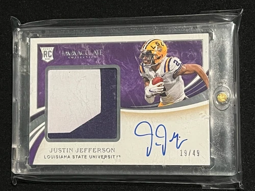 2020 Panini Immaculate Collegiate Justin Jefferson #107 Rookie Patch Auto /49 🔥