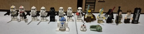 Lego Star Wars bulk lot of 14 minifigures Darth Vader Luke Skywalker R2-D2
