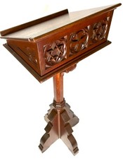 Antique Gothic Style Church Salvaged Floor Standing Lectern / Reading Book Stand