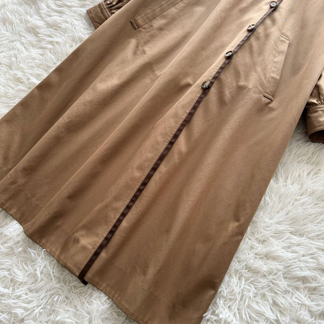 Yves Saint Laurent Bicolor Beige Brown Long Coat - Women's