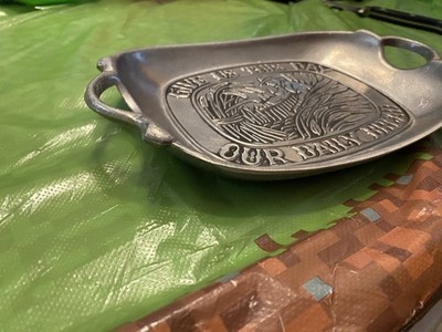 Sexton Pewter Tray Give Us This Day Our Daily Bread Vintage USA 1972