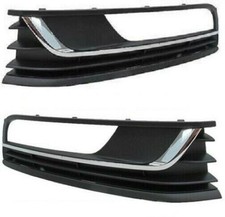 Fits VW Passat B7 2011-2014 Front Bumper Fog Grille W/ Hole Chrome Pair