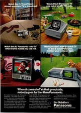 VINTAGE 1981 PANASONIC ELECTRONICS TV AM/FM RADIO TRAVEL VISION PRINT AD