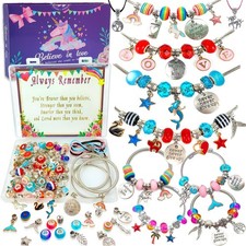 Klmars Charm Bracelet Making Kit DIY Jewelry Craft Set for Girls Kids Birthday