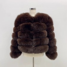 100 Genuine Fox Fur Coat Women's Winter Warm Fox Fur Long Leeve Party Jackets