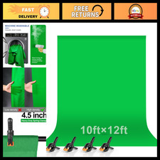 10x12 Ft Green Screen Backdrop for Photography, Studio Greenscreen Background