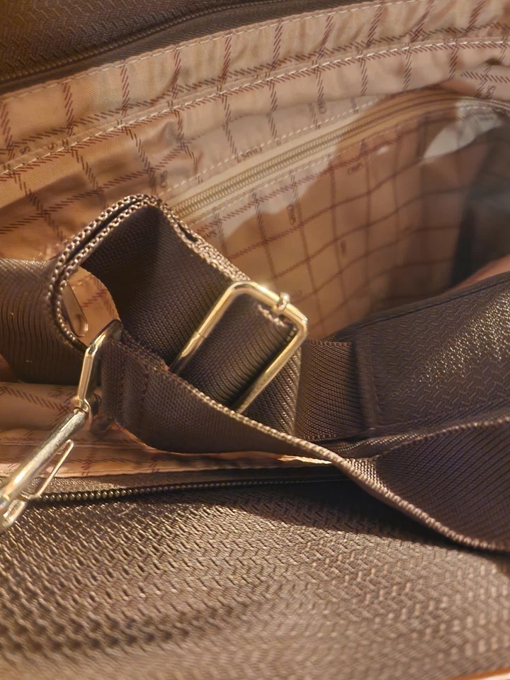 CHAPS винтажный стиль путешествий сумка с короткими ручками коричневый Weekender большая наплечная и ручная сумка - Изображение 4 из 4