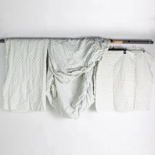 Sheet Set of 4 Mainstays White Blue Queen Fitted Flat & 2 Pillowcases 19.5"x28"