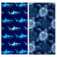 2 Pcs Oversized Beach Towel Extra Large Soft 36x72 Pool Camping Swim Travel Blue