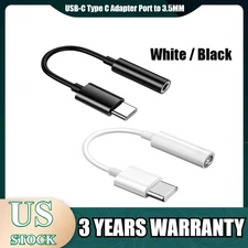 USB-C Type C Adapter Port to 3.5MM Aux Audio Jack Earphone Headphone Cable USB