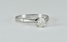 .37ct Round Cut Diamond Solitaire Engagement Ring 18k White Gold