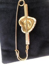 Broche Vintage SONIA RYKIEL Chute De Lauriers Strass Dorée - Années 1990/2000