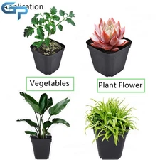 100 Pack 4" Square Plastic Seedling Pots Starting Plants 10*8.7*7 Nursery Seeds