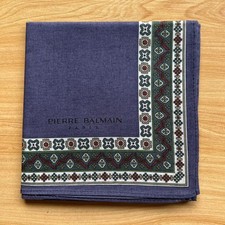 HANDKERCHIEF VINTAGE GEOMETRIC PLAIN MEN'S POCKET SQUARE COTTON 18" B0857