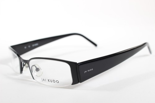 Jai Kudo Eyeglasses J 469 M01 Women Black Semi-Rimless Metal Glasses Frames - Picture 1 of 4