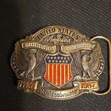 United States Constitution Commemorative Belt Buckle 200th Anniversary 1787-1987