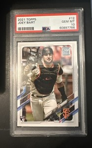 2021 Topps #12 Joey Bart RC Rookie Card PSA 10 Gem Mint Giants Pirates