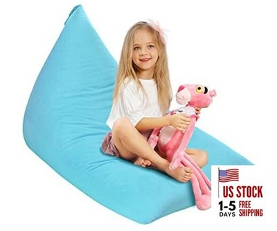  Stuffed Animal Storage Bean Bag Chairs Cover, 50''x 35'' Extra Large Velvet Blue