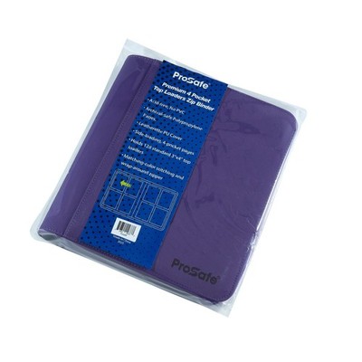 ProSafe Premium Top Loader Card Binder 4 pocket zippered 128 Cards New Purple