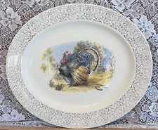 Vintage Turkey Platter Large Oval