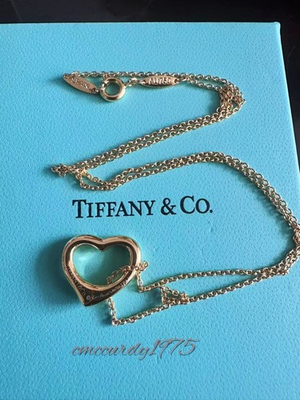 #ad New*TilFFANYamp;Co*Openamp;Heart Necklace 18K*Yellow Gold 750 $129.00