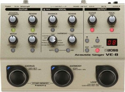 BOSS VE-8 Acoustic Singer Guitar Vocal Multi Effect Processor Pedal Effecter VE8