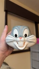 Vintage Looney Tunes Bugs Bunny Ceramic Coffee Mug 3D Face Cup