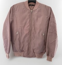 Women's Missguided Dusky Pink Bomber Jacket Coat Full Zip Lightweight Size 6 