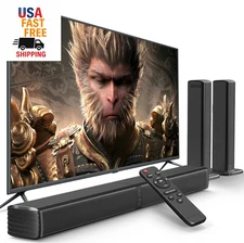 Sound Bar, Bass Speakers for Smart TV with Dual Subwoofer 3D Surround Sound Syst