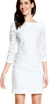 knee length dresses for ladies AVERY LONGLINE STRAIGHT DRESS - OFF-WHITE LACE