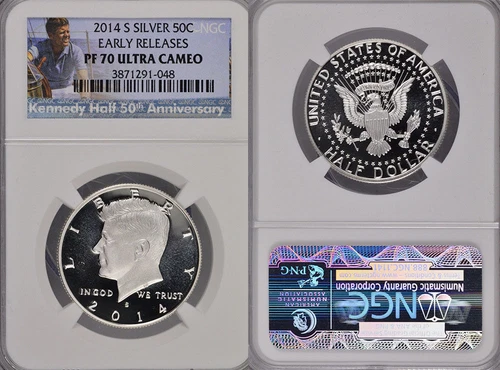  2014 S Silver Kennedy Half NGC PF70 Ultra Cameo Silver 50C Early Releases