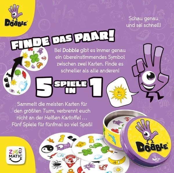 Asmodee Dobble Classic, Familienspiel, 50 Symbole auf 55 Karten - Bild 4 von 4