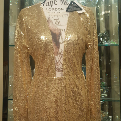 rare london gold sequin dress Cream Glazed Open Back Mini Dress Rare London