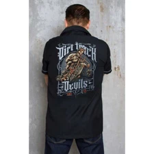 Rumble 59 DIRT TRACK DEVILS Rockabilly Work Shirt - size S