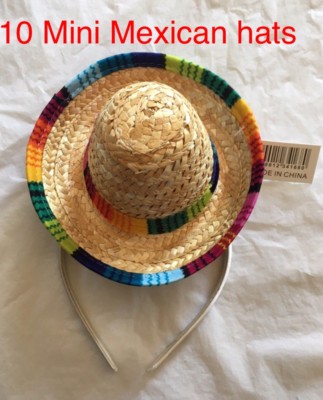 10 Mini SOMBRERO HATS on Headband 