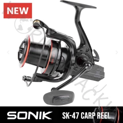 SONIK SK47 7000 Reel Carbon Big Pit Carp Fishing Long Aluminium Spool