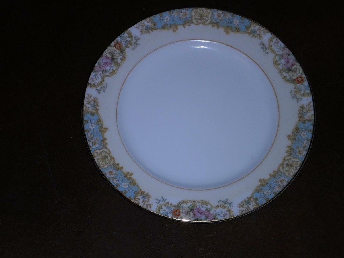 Vintage Noritake N73 c1940 Blue & Yellow Border Floral Bread