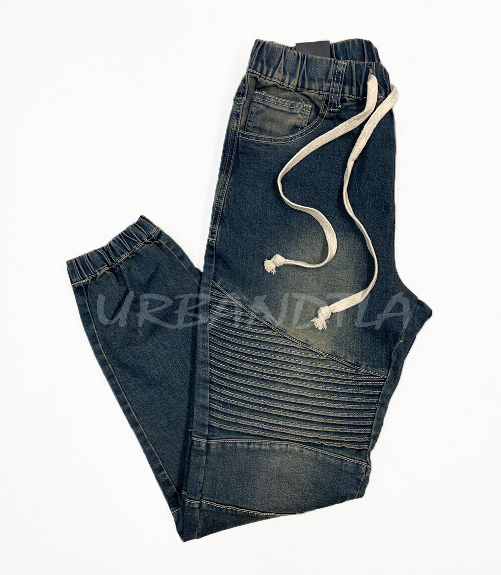 Men's Washed Biker Denim Jogger Pants Moto Jeans S-5XL JG873 Men's Washed Biker Denim Jogger Pants Moto Jeans S-5XL JG873