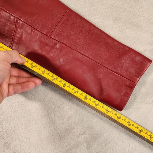 L' Aurore Fine Leather Jacket Women’s SIZE 2 (AU12) Burgundy ZIP UP RRP $275 - Picture 6 of 13
