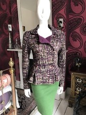 Catherine Andre Map Multi Wool & Alpaca Mix Knit Jacket Size M