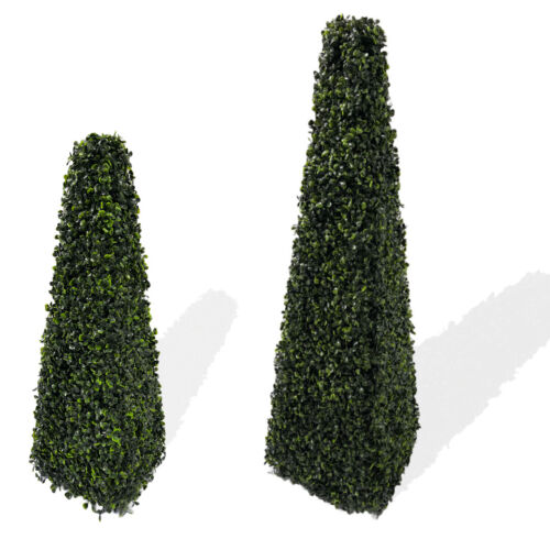 Best Artificial 2ft & 3ft Pyramid Obelisk Boxwood Topiary Tree - UV Stable - Picture 1 of 14
