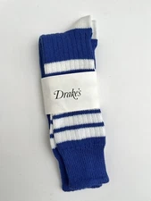 Drake’s Blue Striped Sport Socks NWT