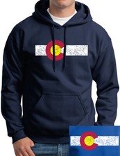 Colorado Pride State Flag Rocky Mountains Patriotism American Distressed Hoodie