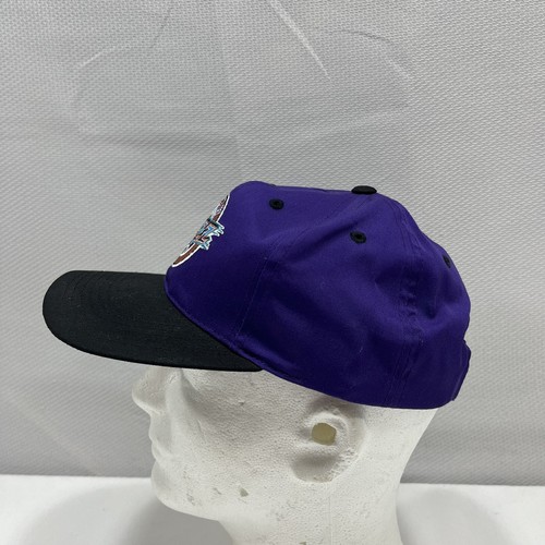 NEW Vintage Utah Jazz Twins Enterprise Purple Snackback Hat - One Size Fits All - Picture 2 of 7